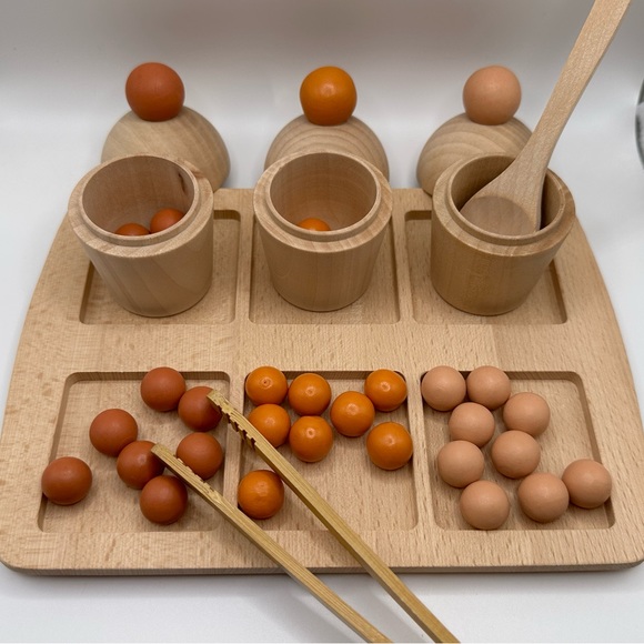 NWT Wooden Montessori Kids Cupcake Counting & Sorting Set - Picture 8 of 11